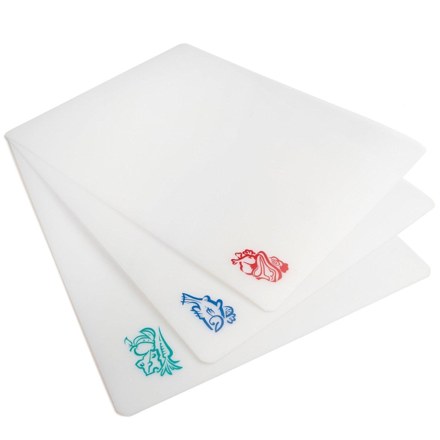 White Flexible Plastic Chopping Mats Set, 15" x 11.5"