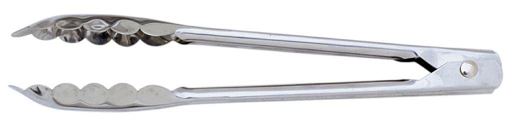 9-Inch Silver Stainless Steel Locking Tongs