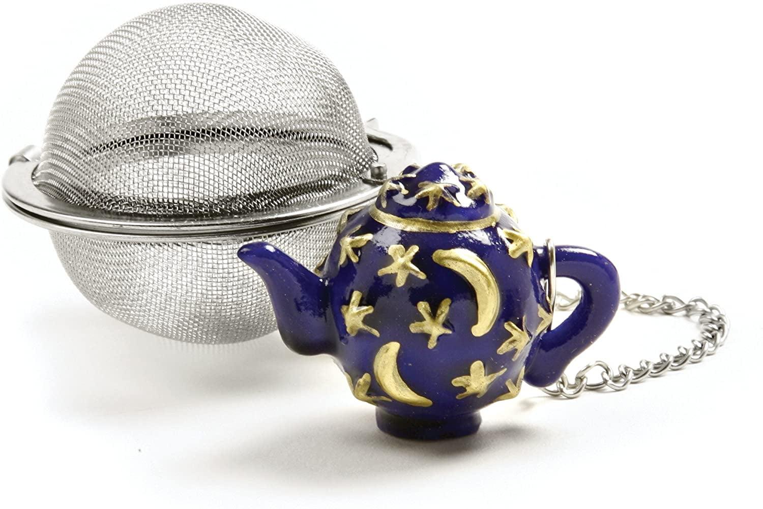 Norpro Stainless Steel Mesh Tea Infuser with Decorative Teapot Weight