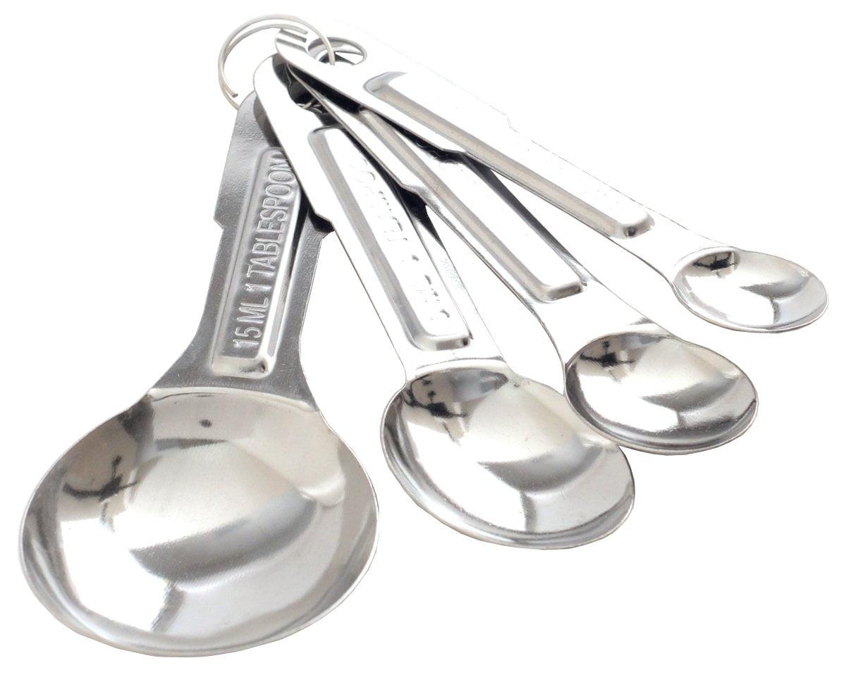 Silver Stainless Steel 4-Piece Adjustable Measuring Spoon Set