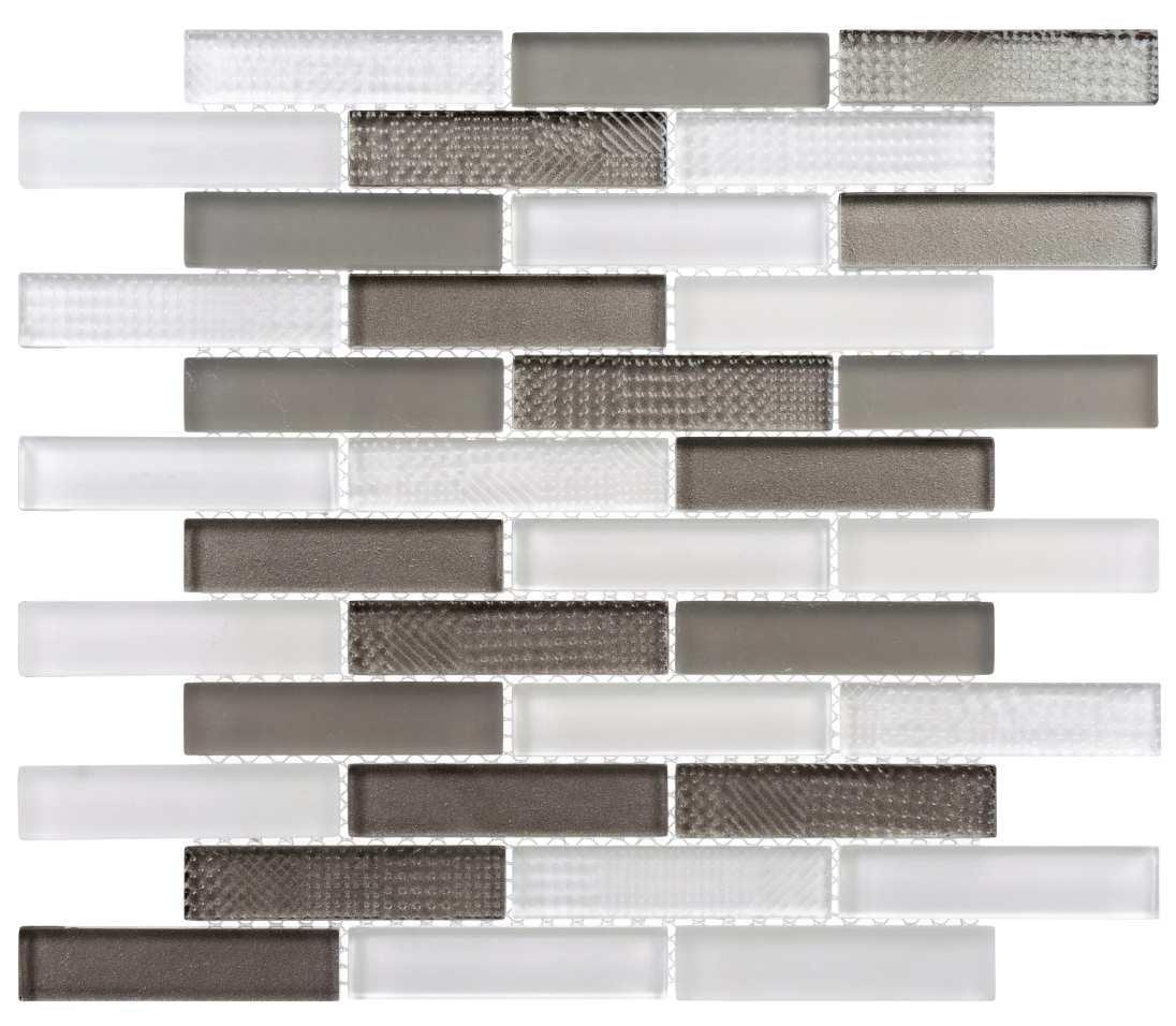 North 1'' x 4" Glass Mosaic Kitchen Backsplash, Bathroom, Shower, Pool, Wall and Floor Tile