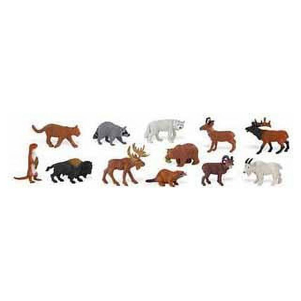 North American Wildlife Miniature Toy Figure Set, 48 Pieces