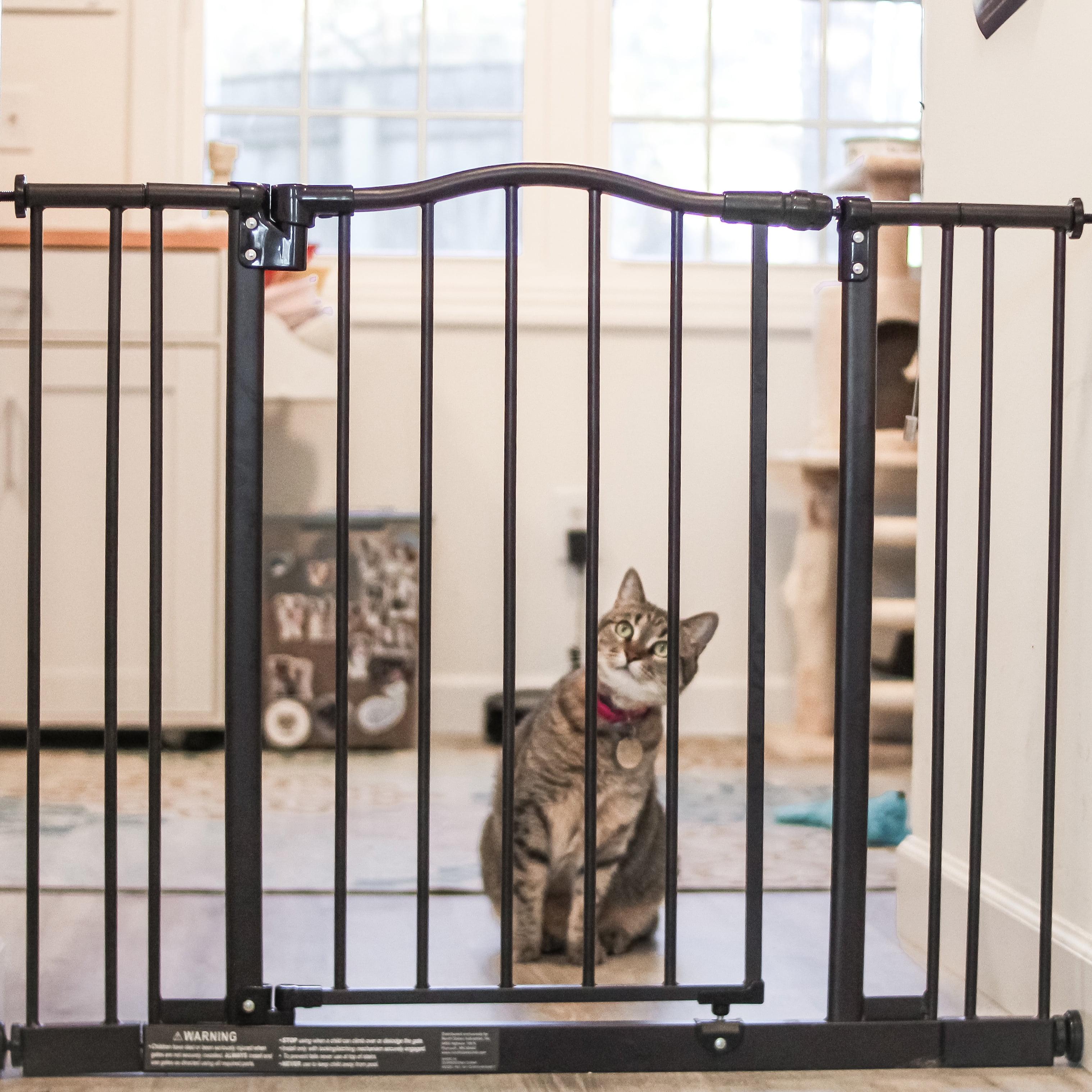 Matte Bronze Retractable Metal Pet Gate, 28.25"-38.25" Wide