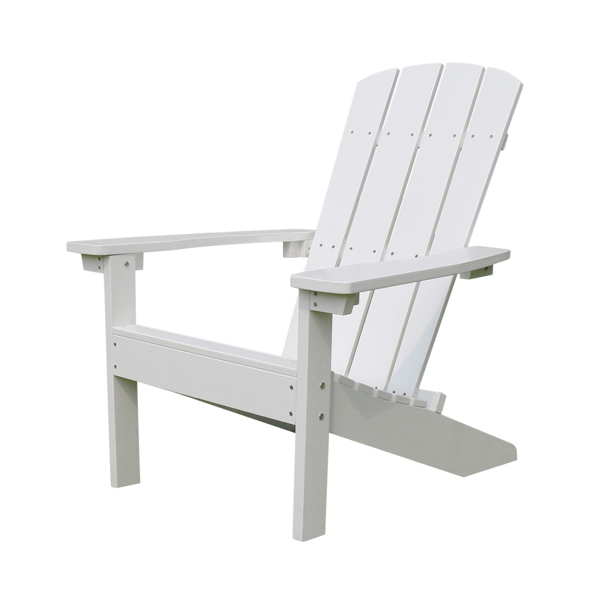 Lakeside Faux Wood Adirondack Outdoor Portable Chair White - Merry Products: Water-Resistant, 250lb Capacity