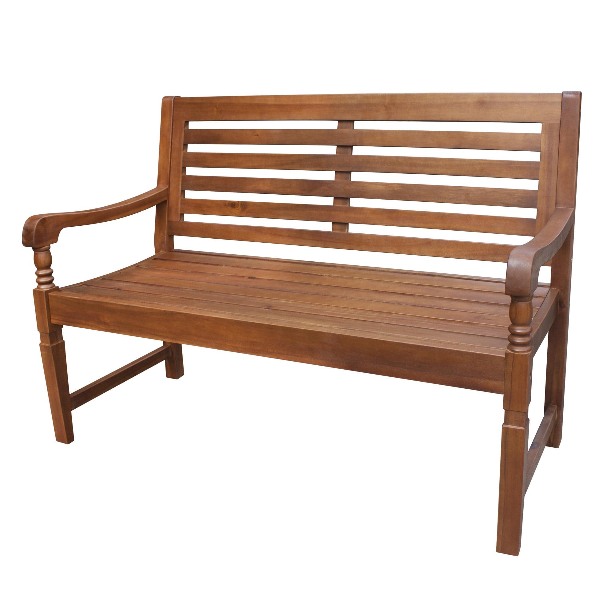 Nantucket Natural Acacia Wood Garden Bench