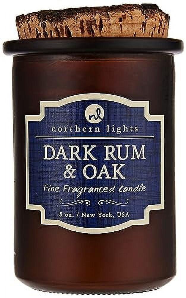 5oz Black Glass Soy Candle with Dark Rum & Oak Scent