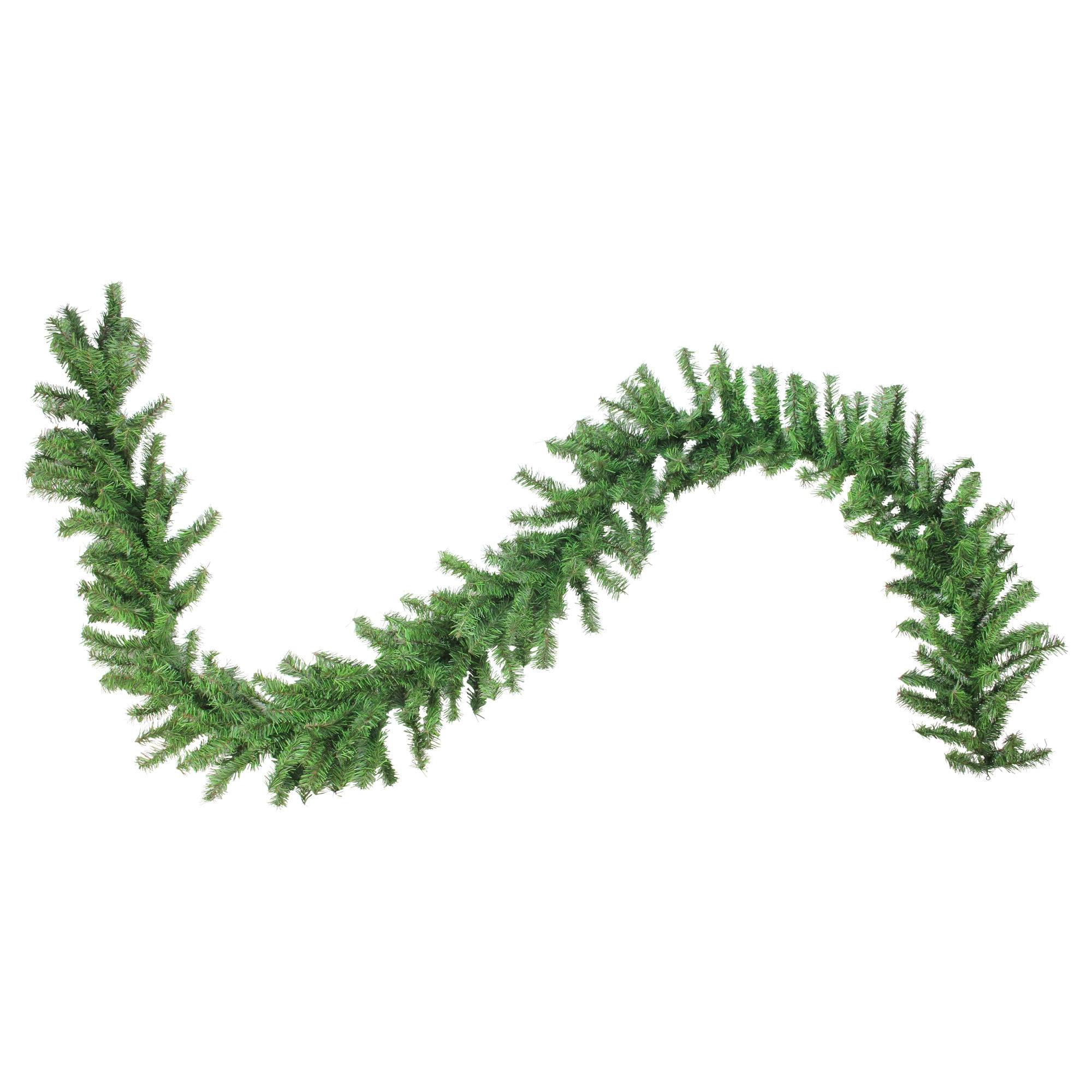 Lush Two-Tone Faux-Pine Outdoor Christmas Garland with Ribbon Accents