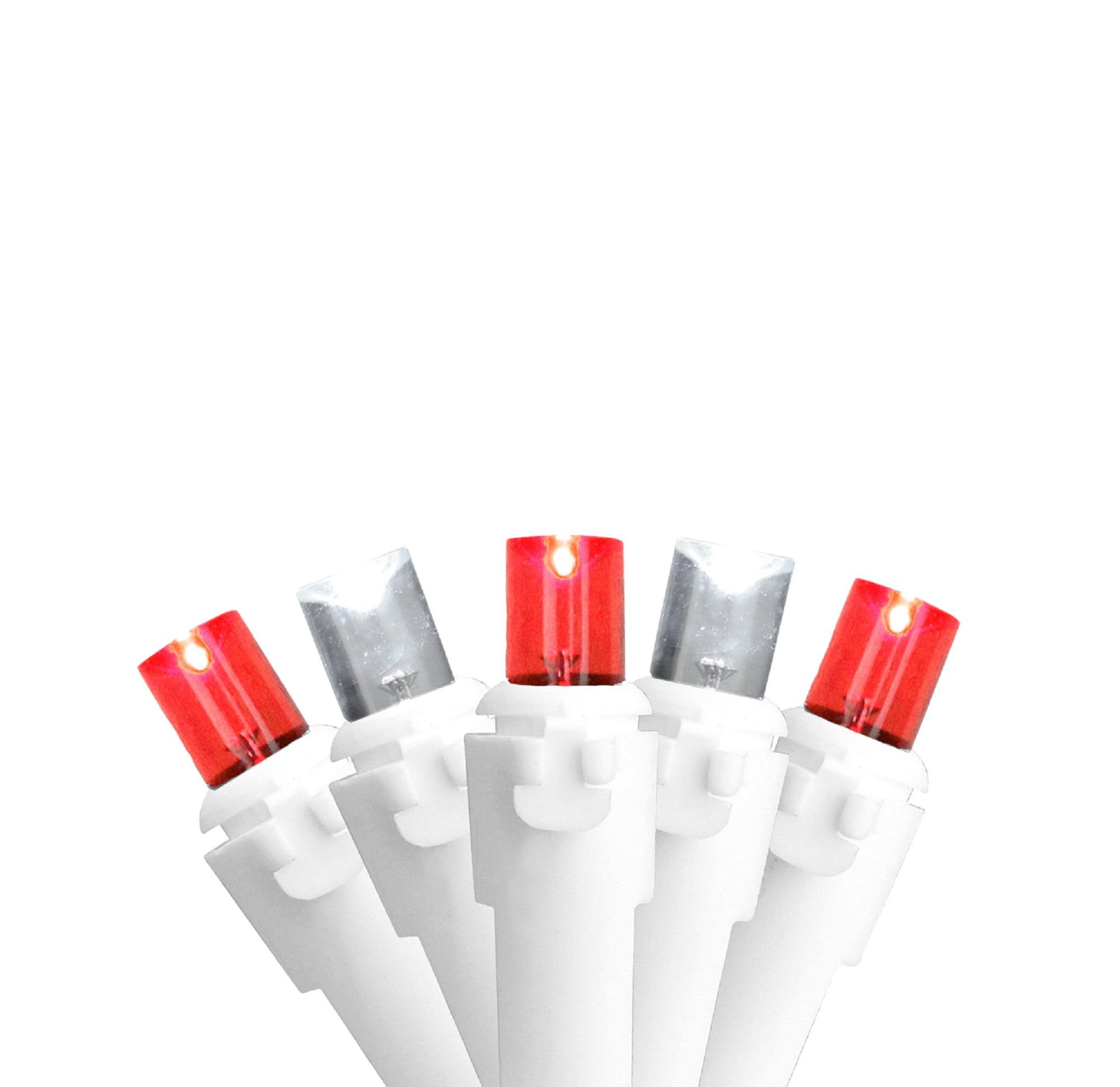 Northlight 100ct Wide Angle LED Icicle String Lights Red/Pure White - 6.75' White Wire