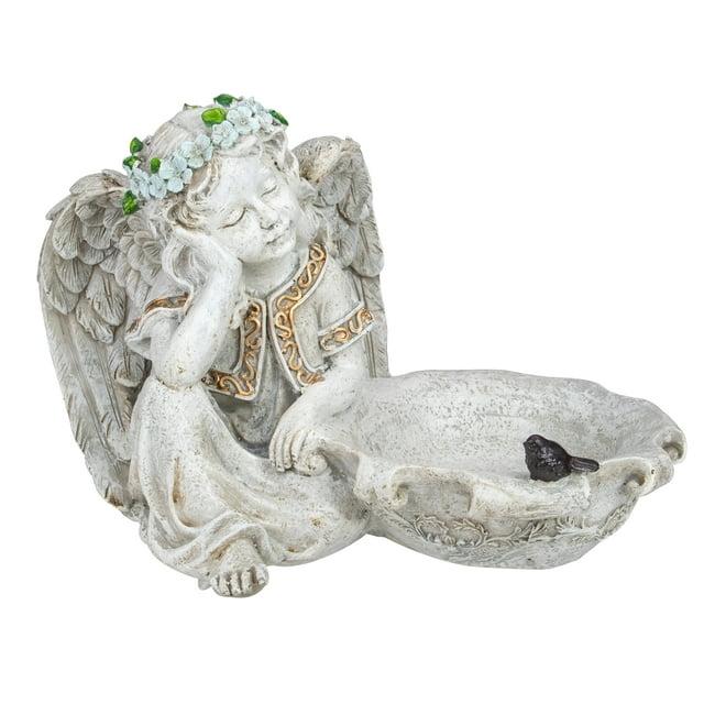 Northlight 12.25" Sitting Angel Bird Feeder Outdoor Garden Statue