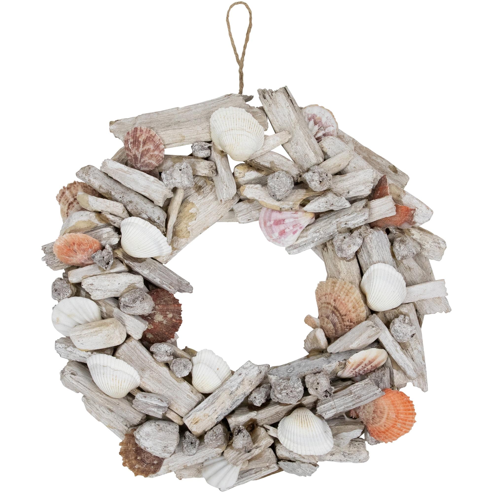 Northlight 12.5" Nautical Driftwood and Seashell Artificial Summer Wreath