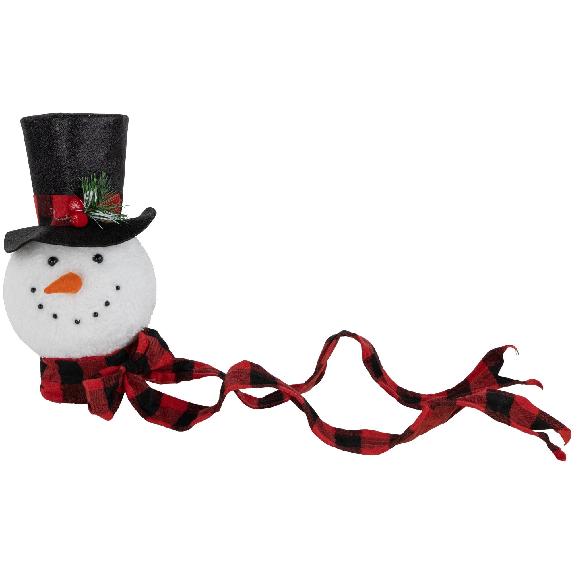 Traditional Plush Snowman in Top Hat Christmas Tree Topper