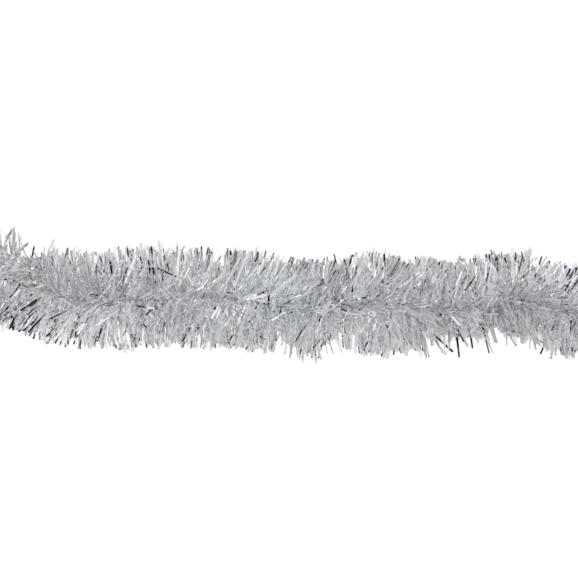 12' x 2.25" Shiny Silver Snowblush Christmas Garland - Unlit