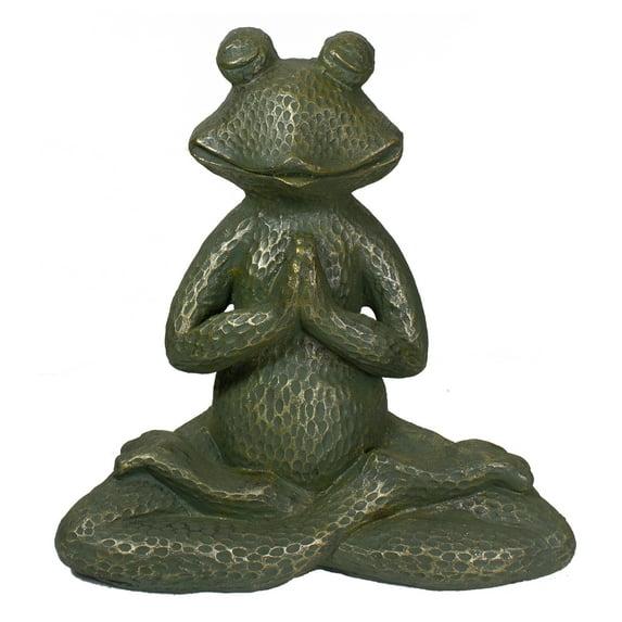Northlight Seasonal 14" Gold Verdigris Yoga Frog Outdoor Garden Statue