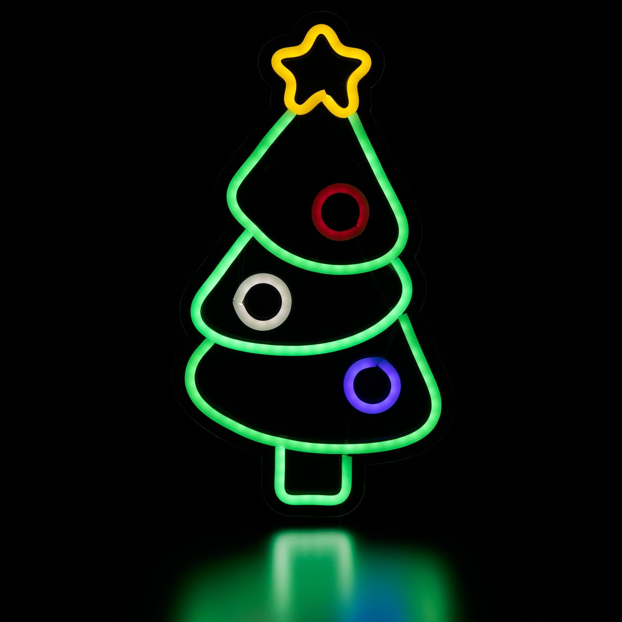 Northlight 15" LED Lighted Neon Style Christmas Tree Window Silhouette
