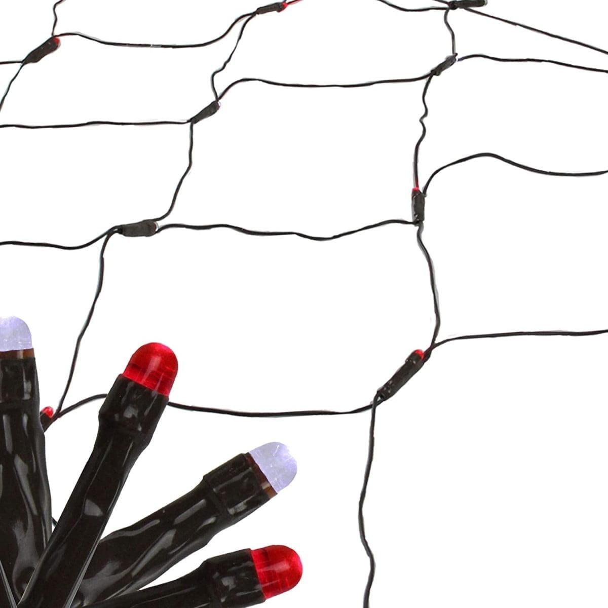 Northlight Seasonal 2' x 8' Red and White Micro LED Net Style Tree Trunk Christmas Lights Brown Wire