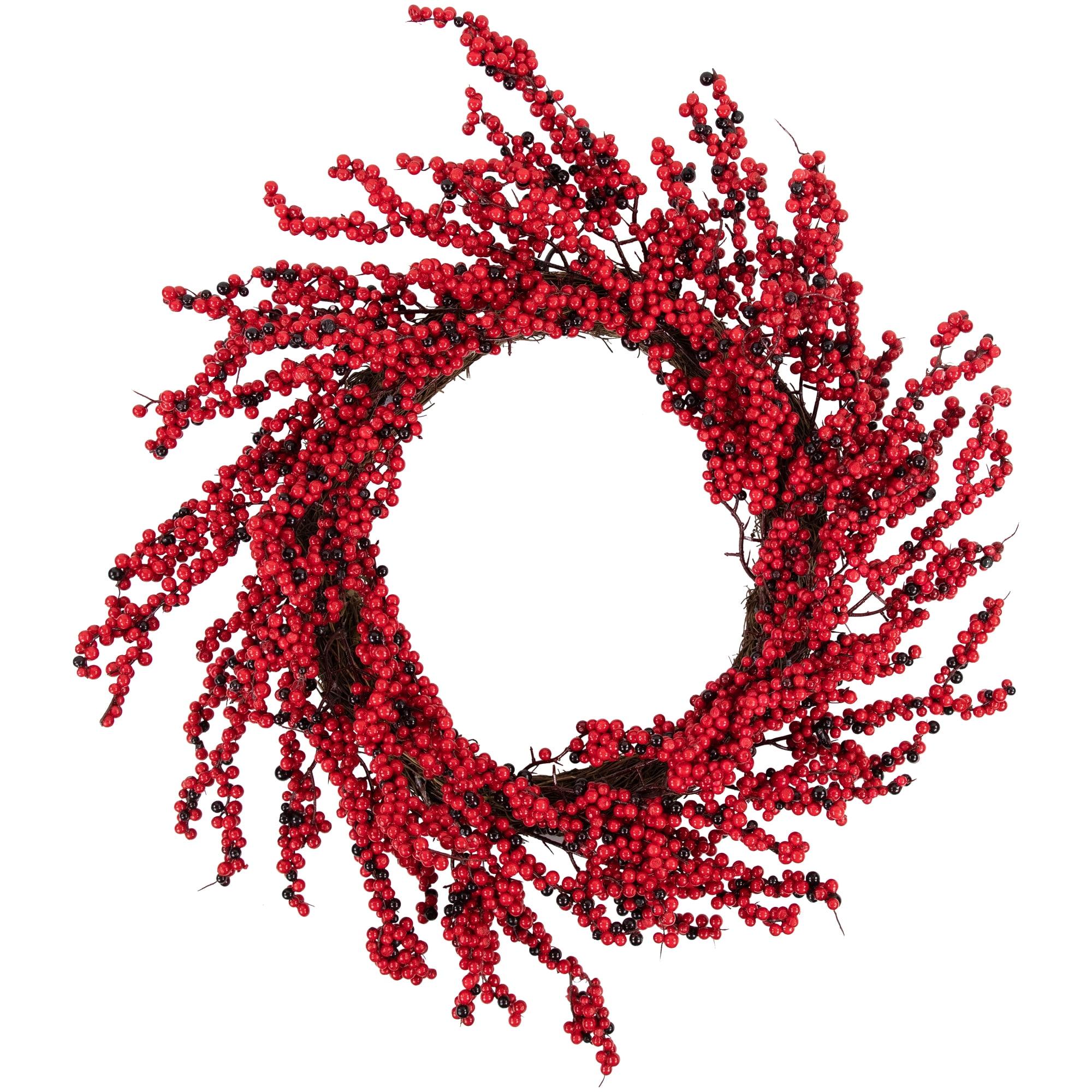 Festive Red Berry 22" Artificial Christmas Wreath