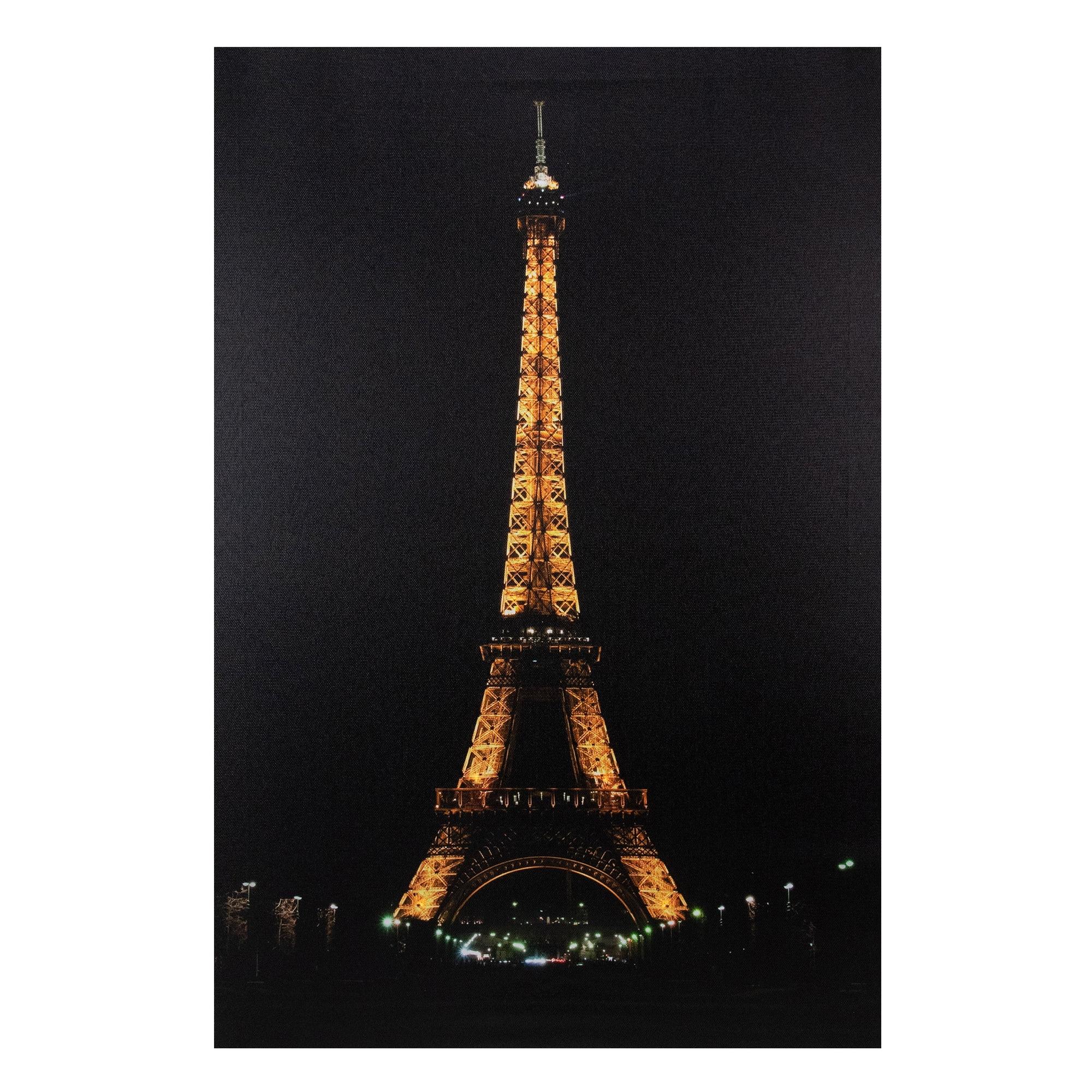 Northlight 23.5" LED Lighted Famous Eiffel Tower Paris France at Night Canvas Wall Art