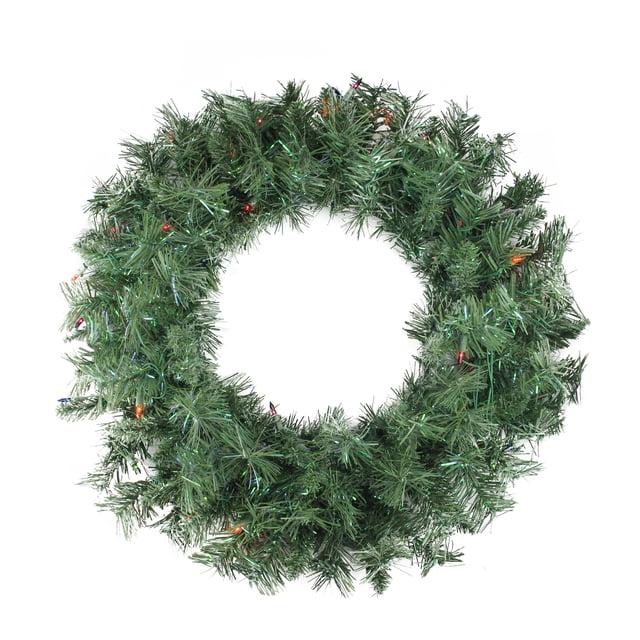Northlight Seasonal 24" Pre-lit Minetoba Pine Artificial Christmas Wreath
