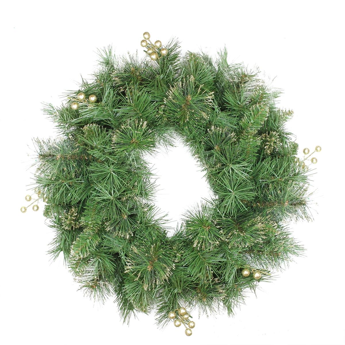 Dakota Red Pine Artificial Christmas Wreath with Pine Cones - 24-Inch Unlit