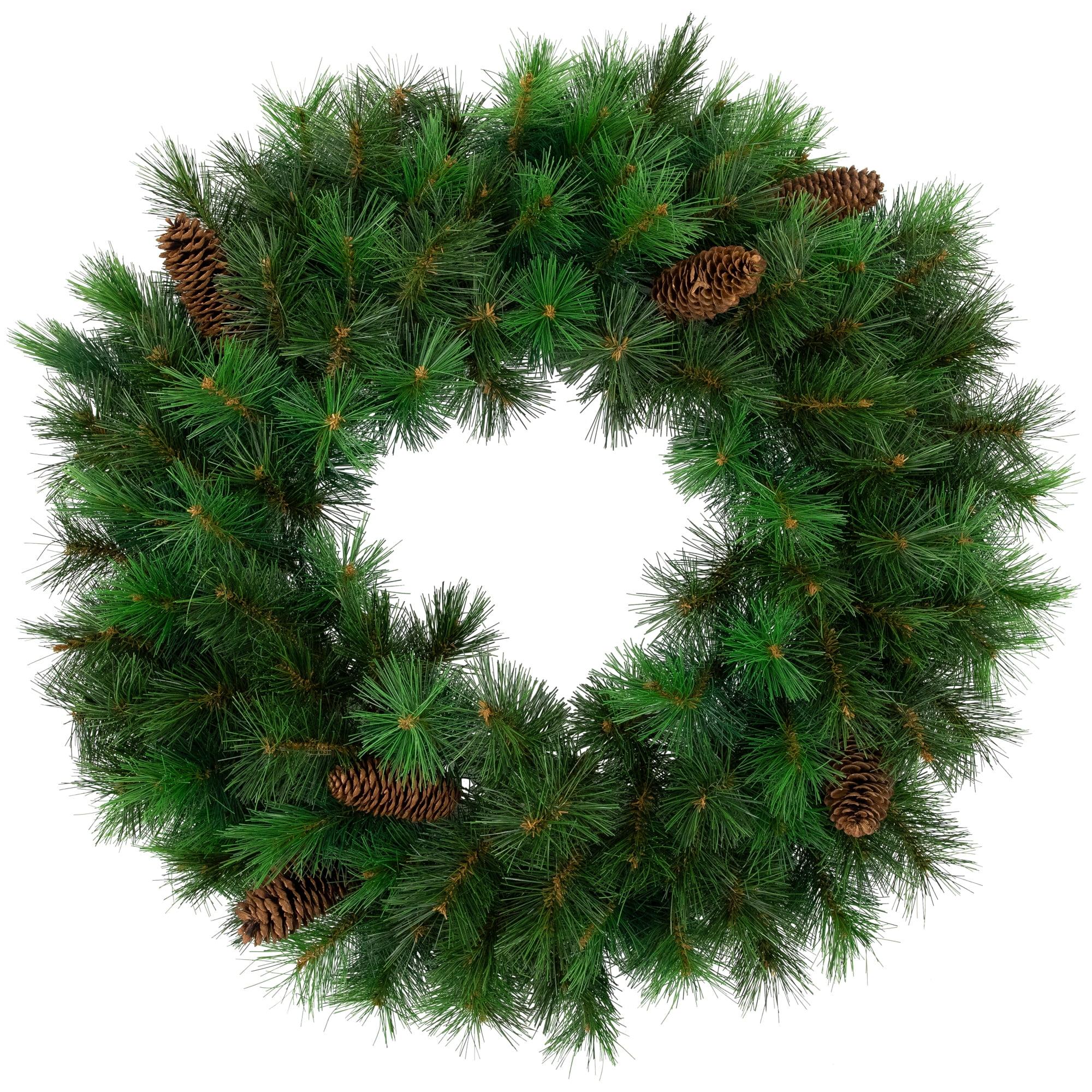 Dakota Red Pine Artificial Christmas Wreath with Pine Cones - 24-Inch Unlit