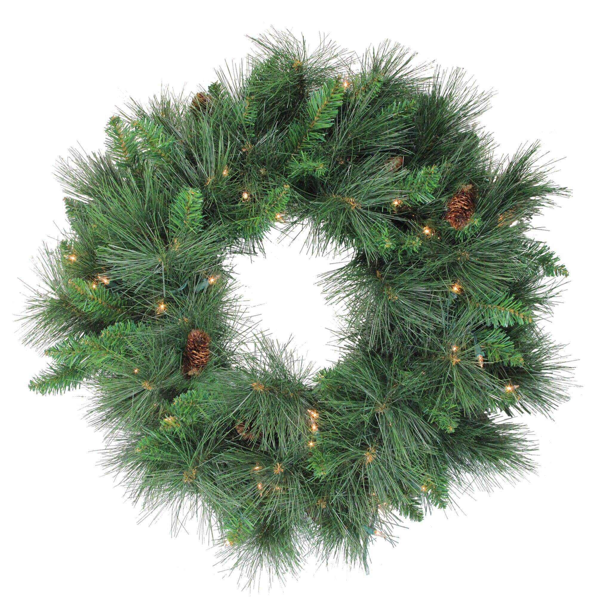 Dakota Red Pine Artificial Christmas Wreath with Pine Cones - 24-Inch Unlit