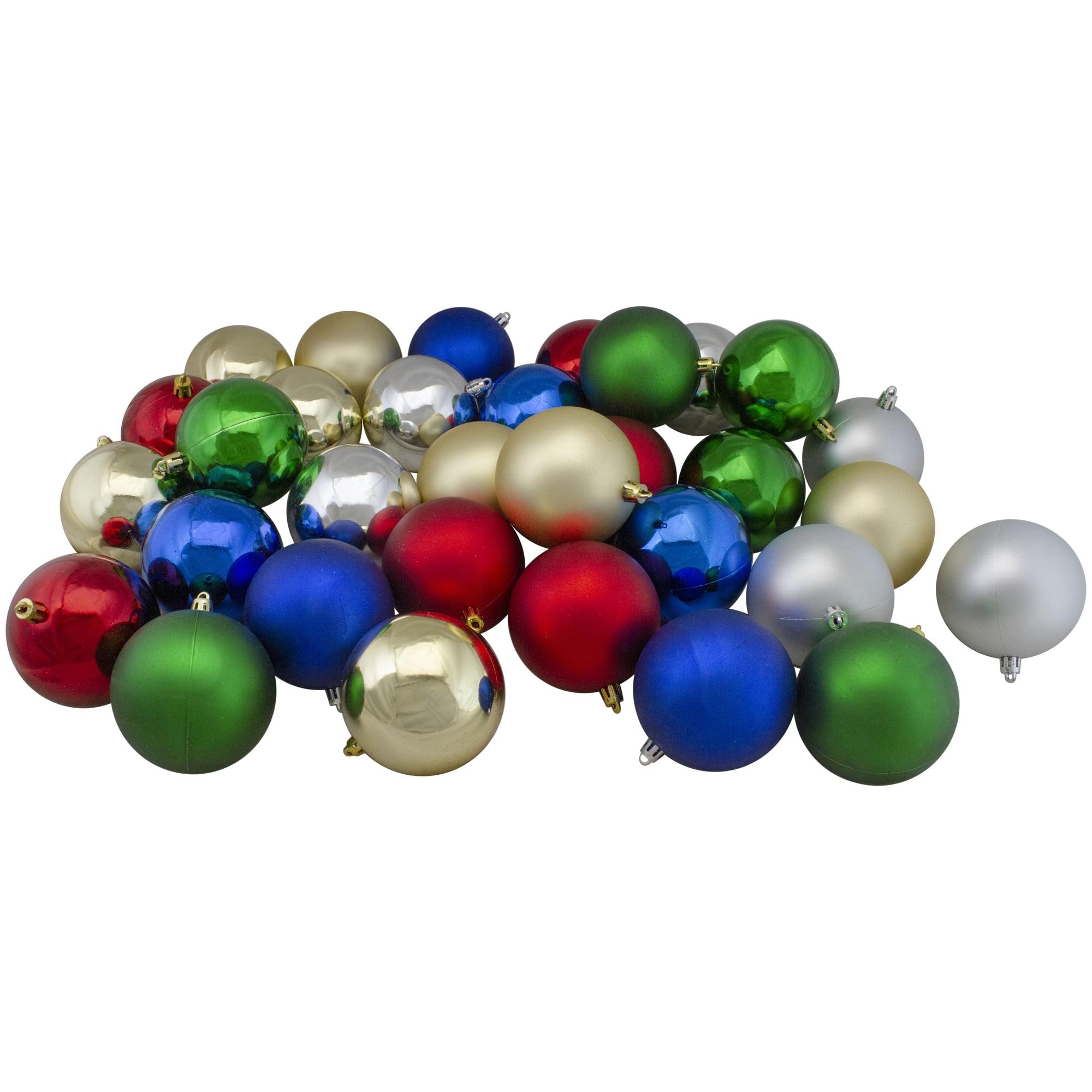 Multi-Color Shatterproof Plastic Christmas Ball Ornament Set