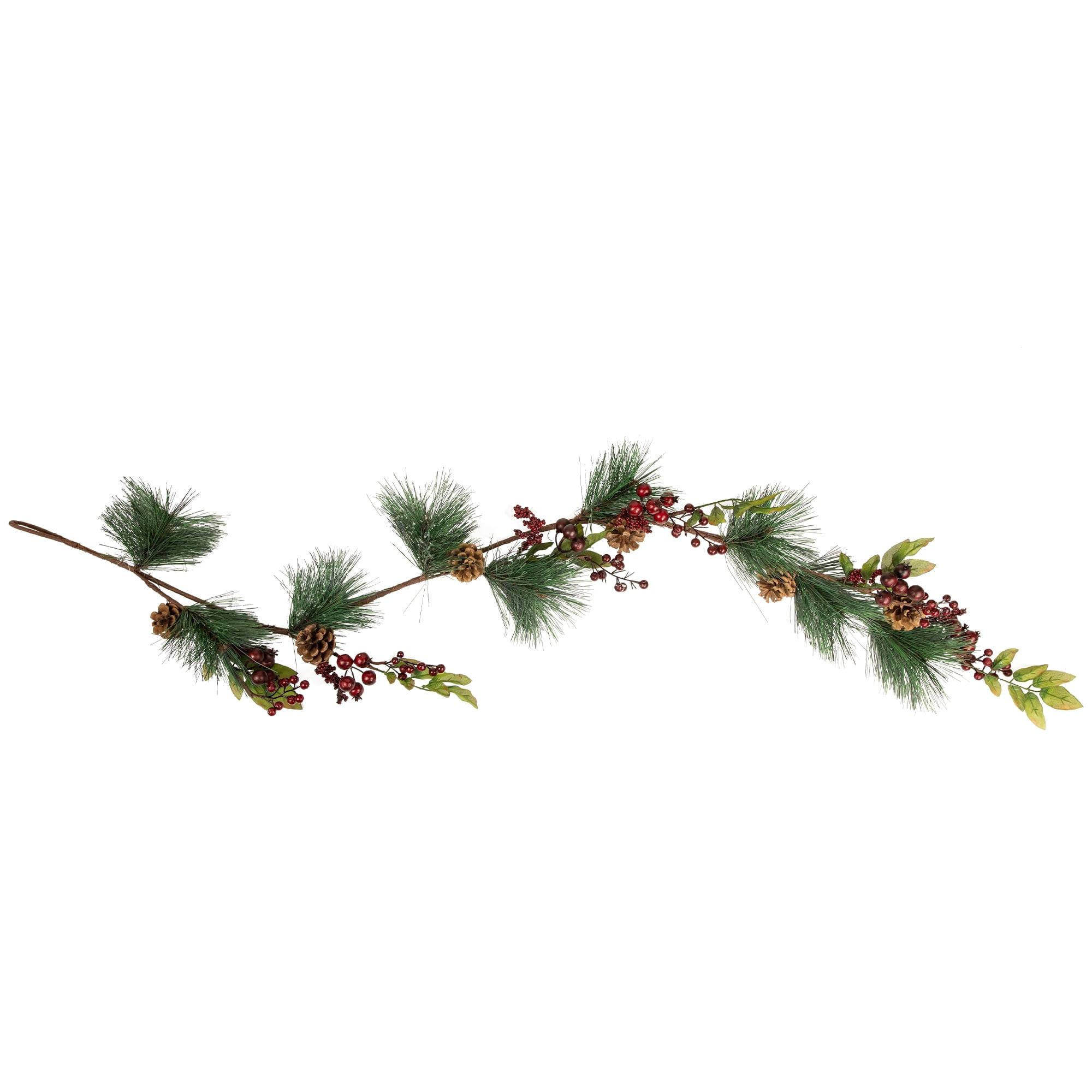 Northlight Seasonal 4.5' x 5.5" Green and Red Snow Dusted Artificial Christmas Garland - Unlit