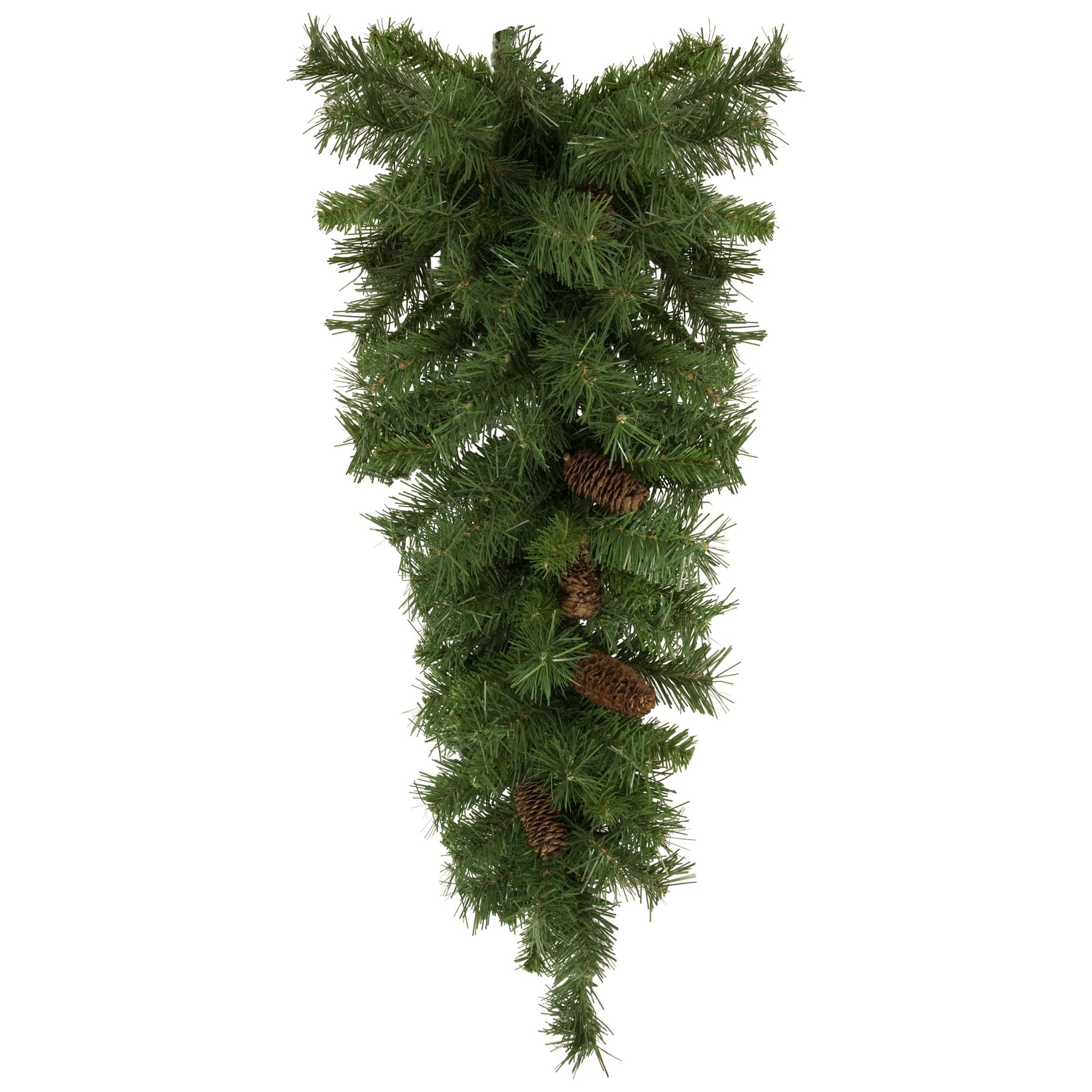 42" Pine Artificial Christmas Teardrop Swag with Pine Cones - Unlit