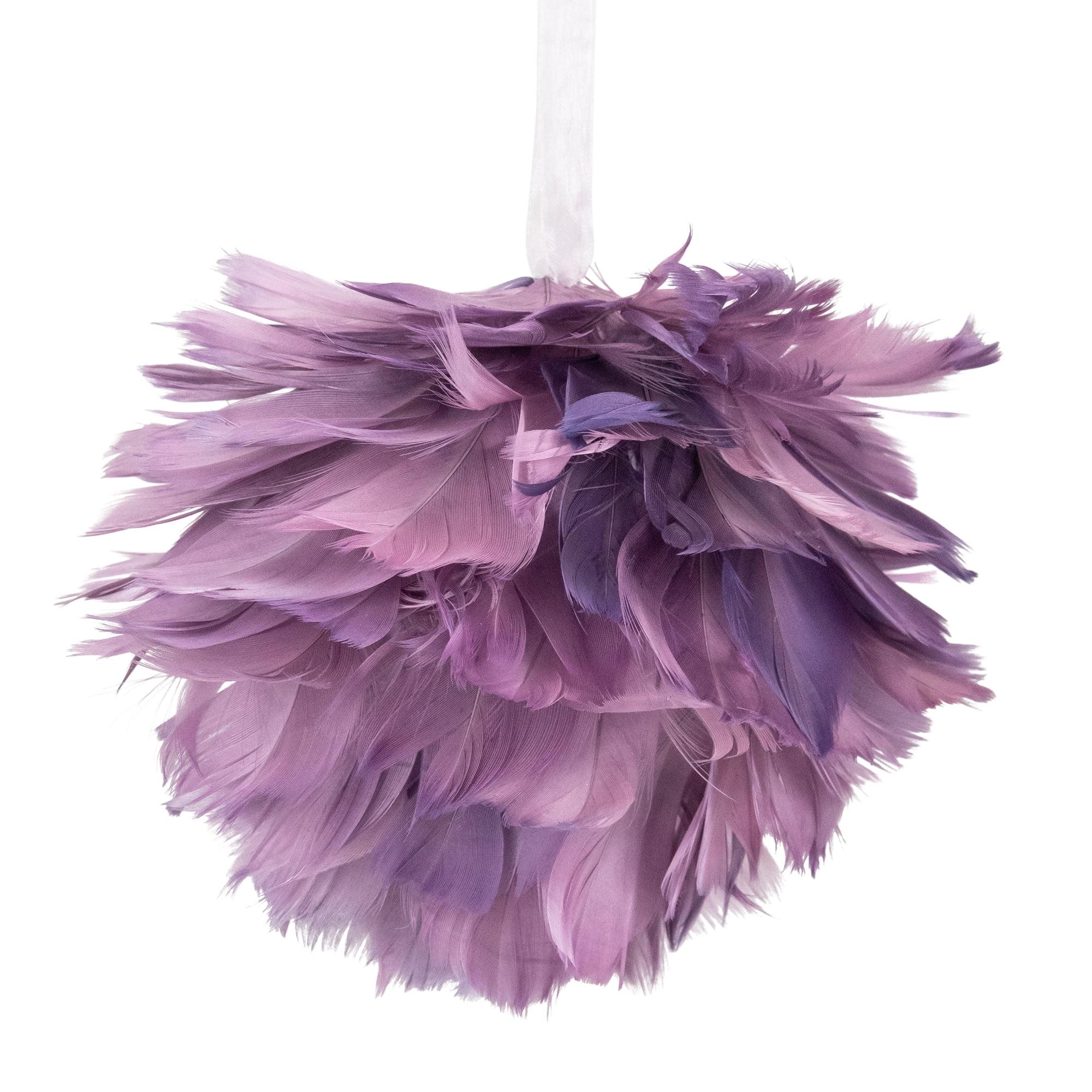 Northlight 5.5" Layered Purple Feather Christmas Ball Ornament