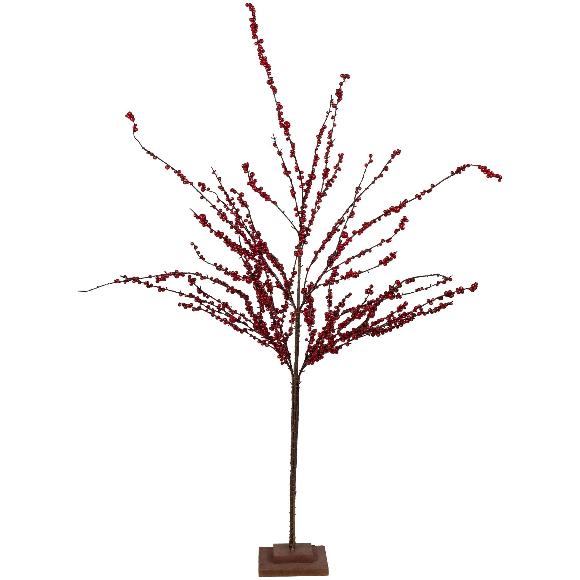 50" Artificial Red Berry Christmas Twig Tree Unlit