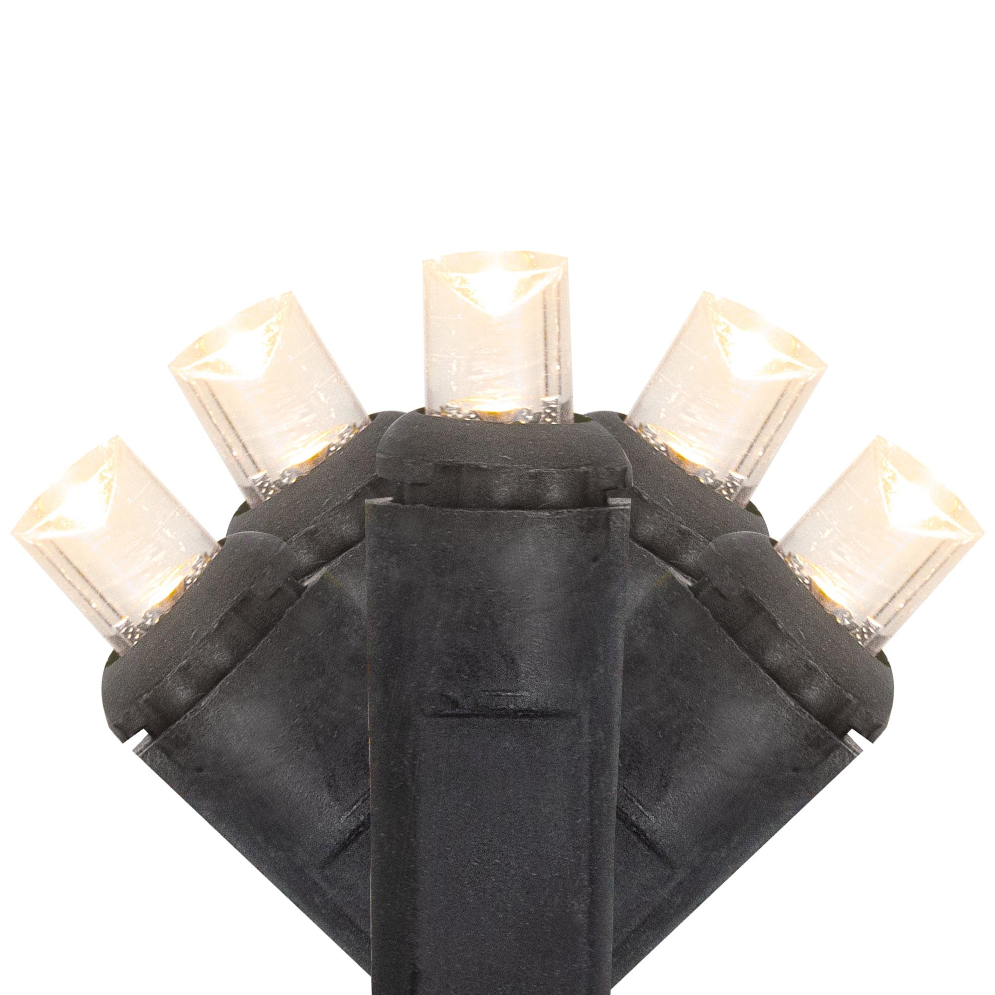 Northlight Seasonal 50ct Warm White LED Wide Angle Christmas Lights - 16.25 ft Black Wire