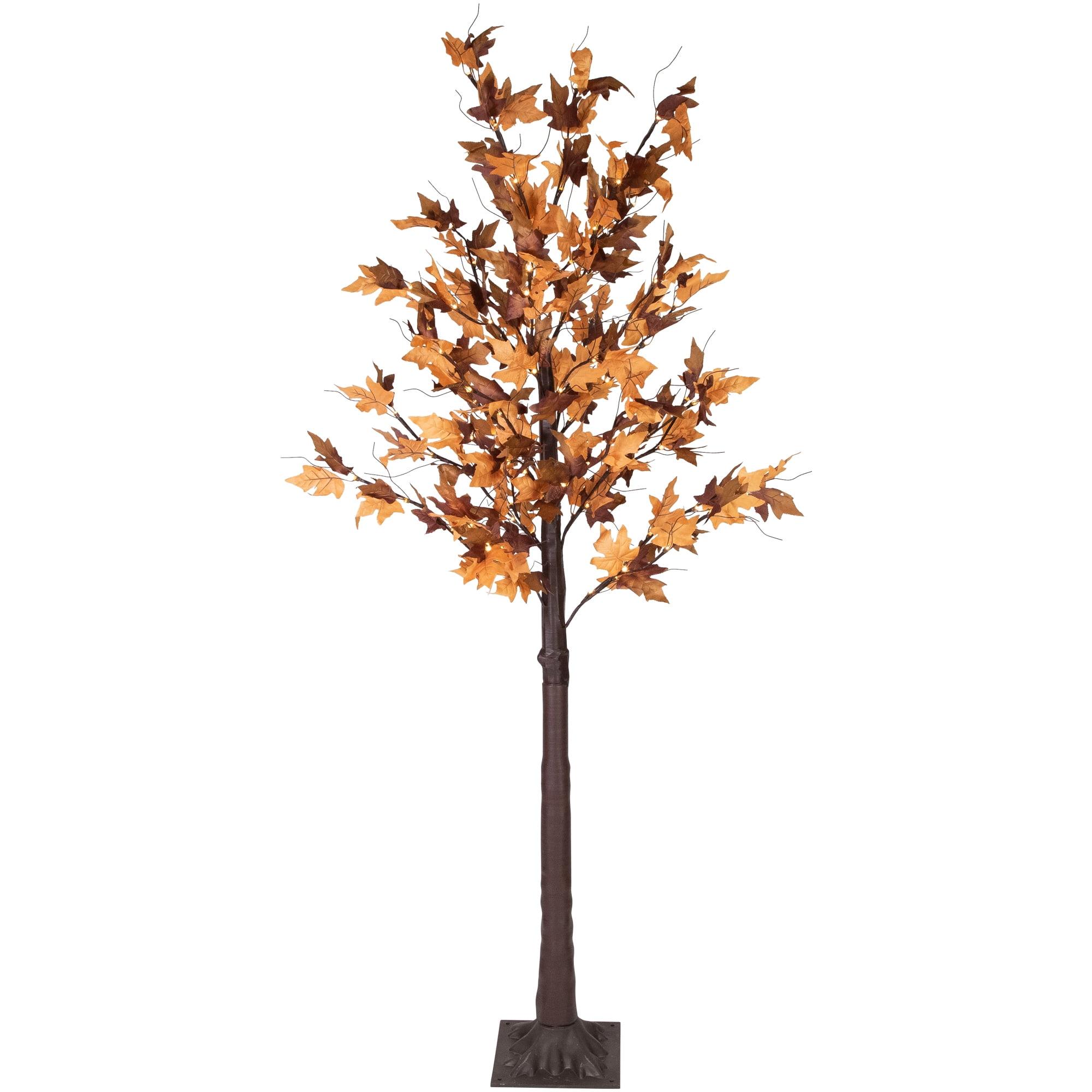 Northlight 6' LED Lighted Autumn Harvest Artificial Maple Leaf Tree - Warm White Lights