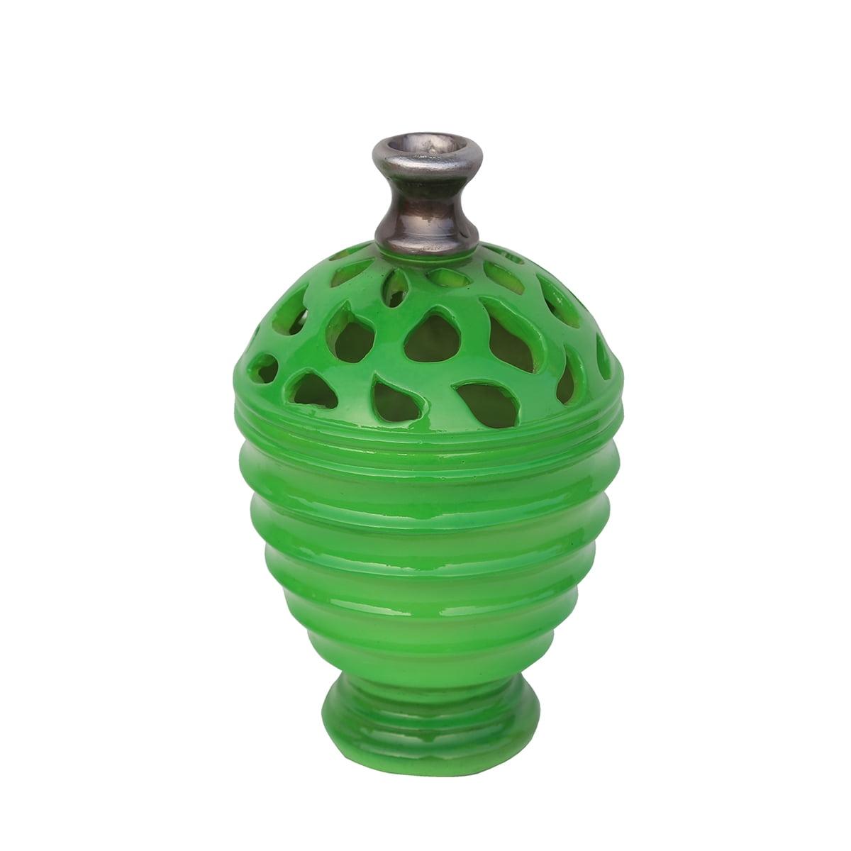 Lime Green and Gray Decorative Plastic Table Vase