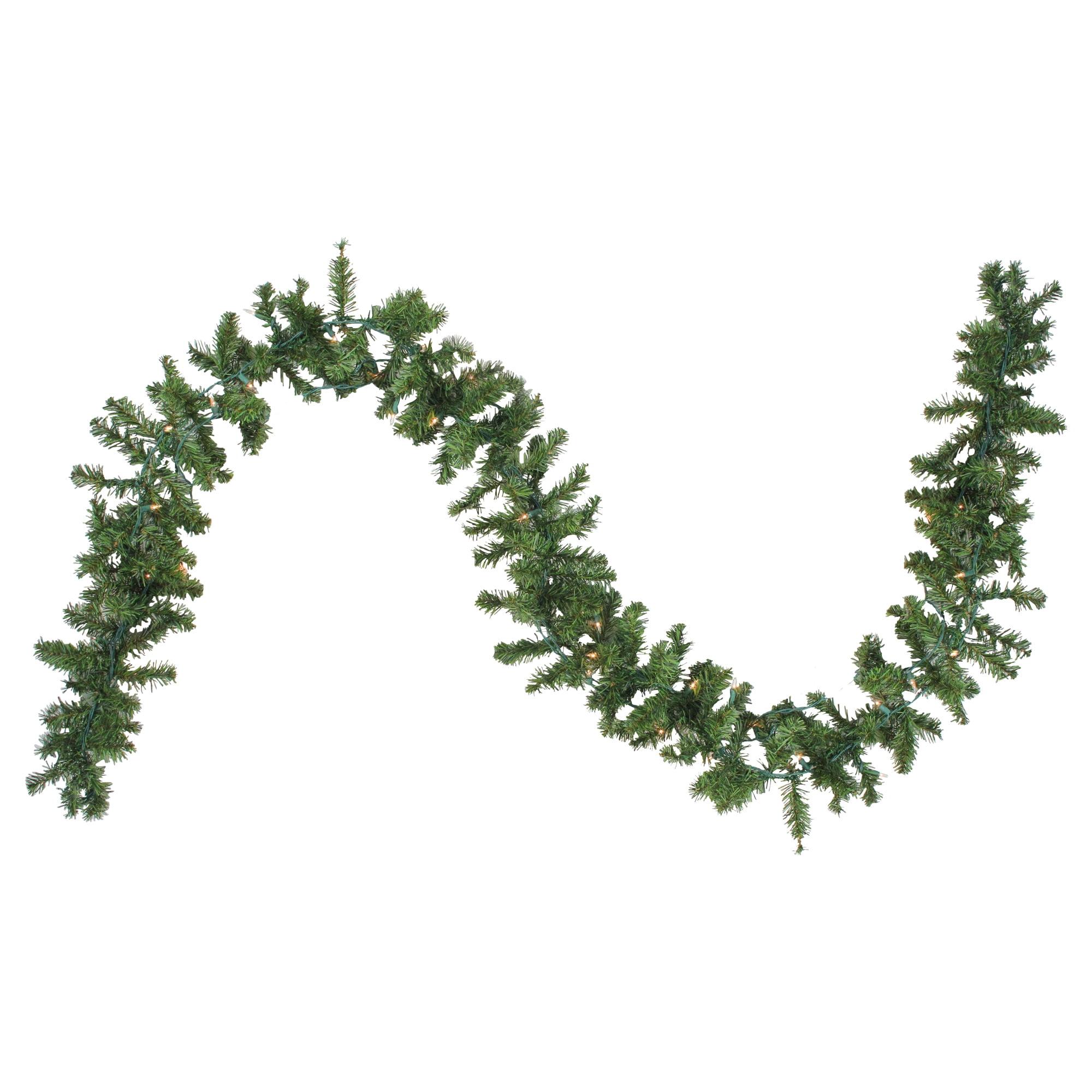 Northlight 9' x 8" Prelit Canadian Pine Artificial Christmas Garland - Clear Lights