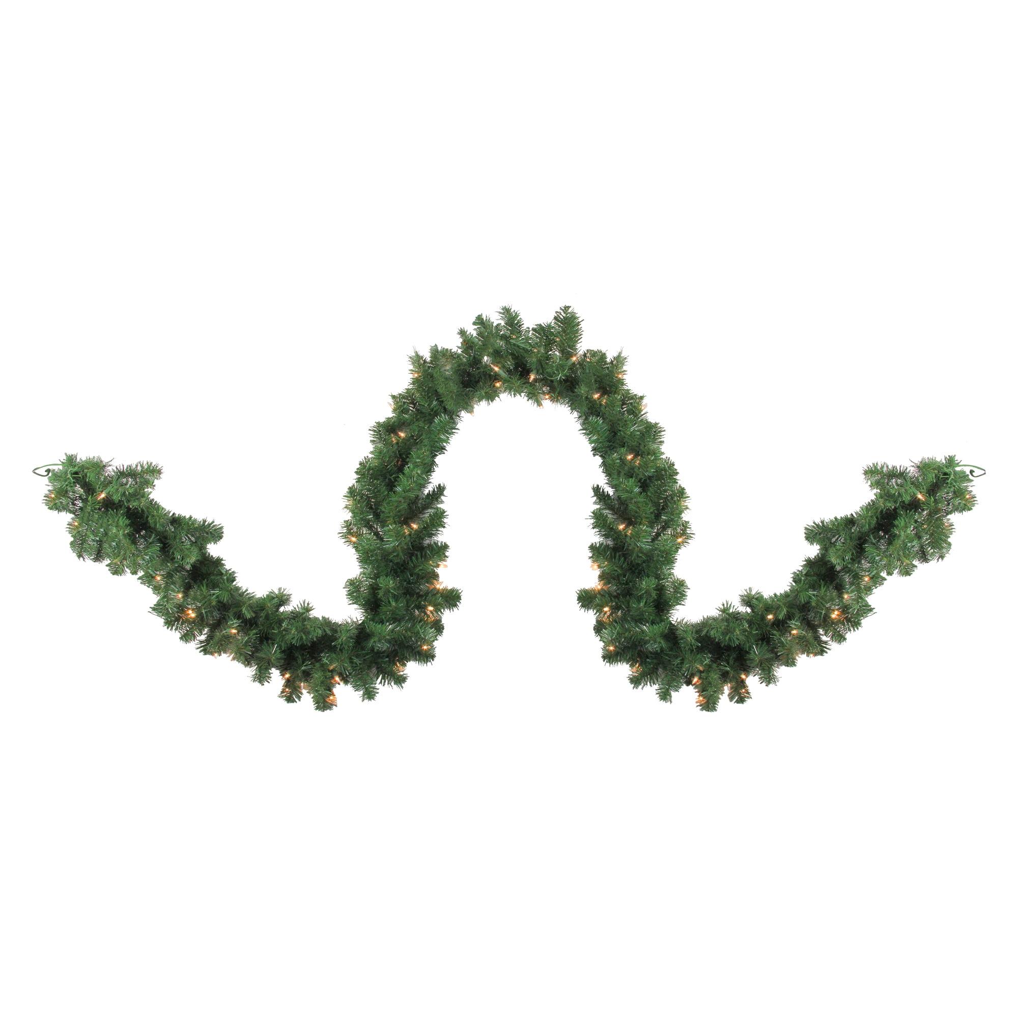 Northlight Seasonal 9' x 10" Pre-Lit Pine Artificial Christmas Garland - Clear Dura-Lit Lights