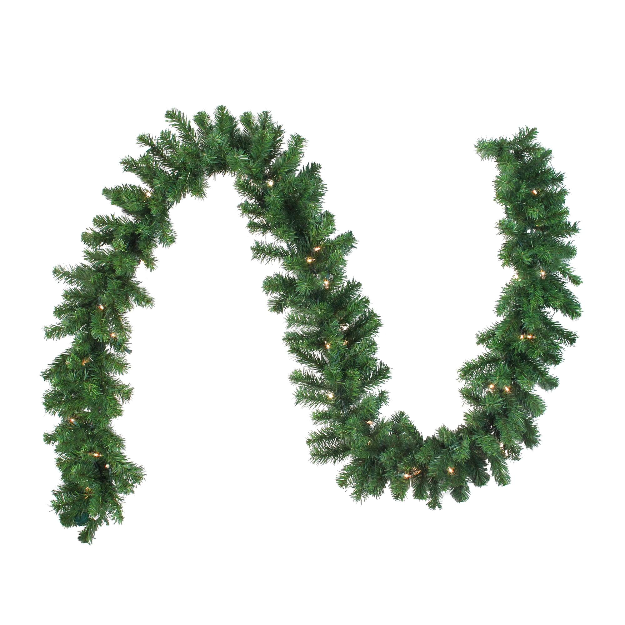 Northlight Seasonal 9' x 10" Pre-Lit Oak Creek Pine Artificial Christmas Garland - Clear Dura-Lit Lights