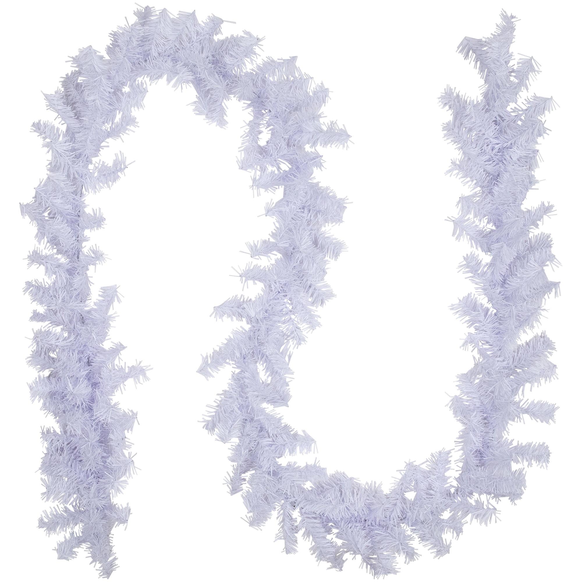 9' White Pine Artificial Christmas Garland for Indoor/Outdoor Use