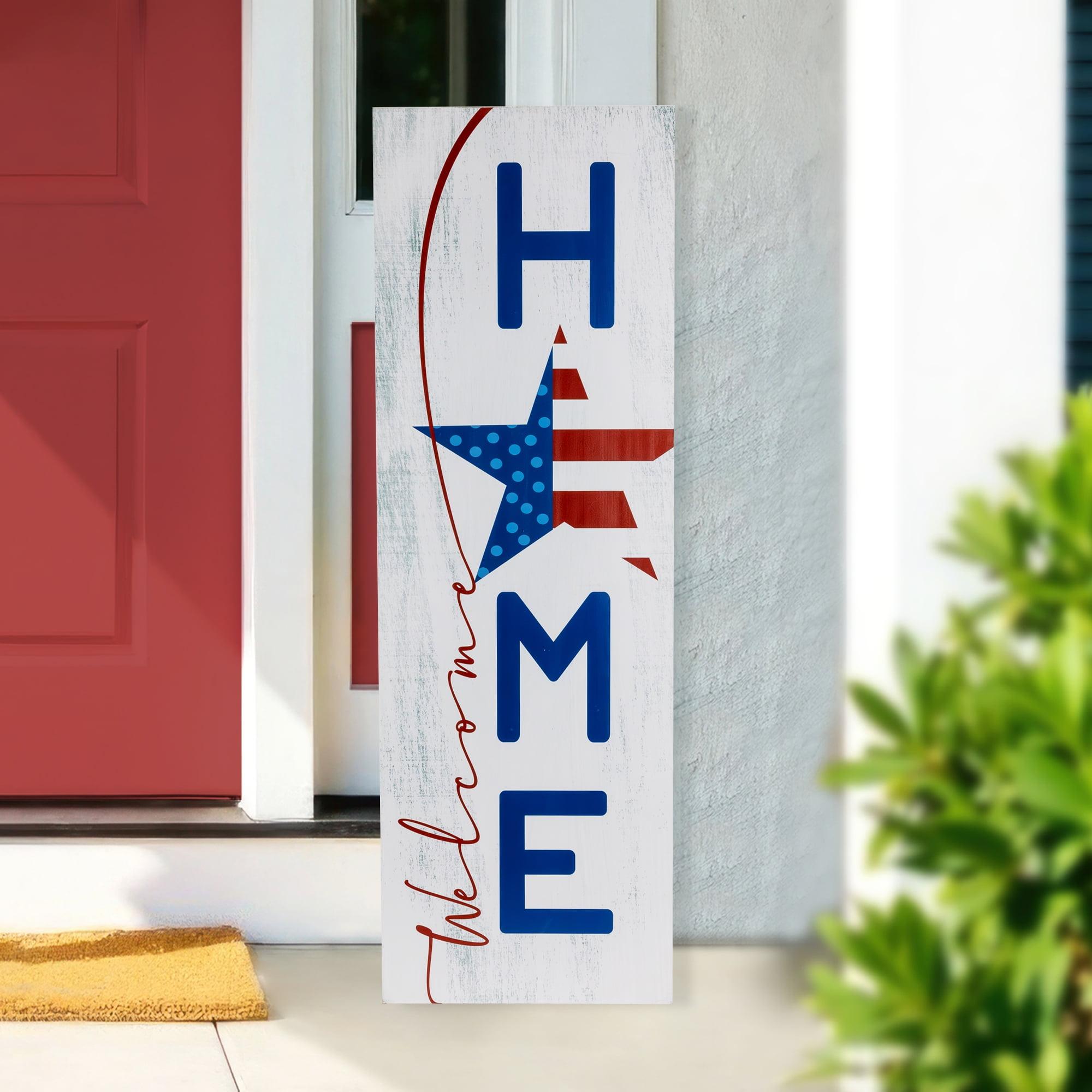 Northlight Americana "Welcome Home" Wooden Porch Board Sign Decoration - 35.75"