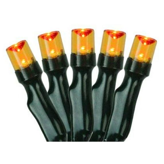Northlight Battery Operated LED Christmas Lights - Orange - 9.5' Black Wire - 20ct