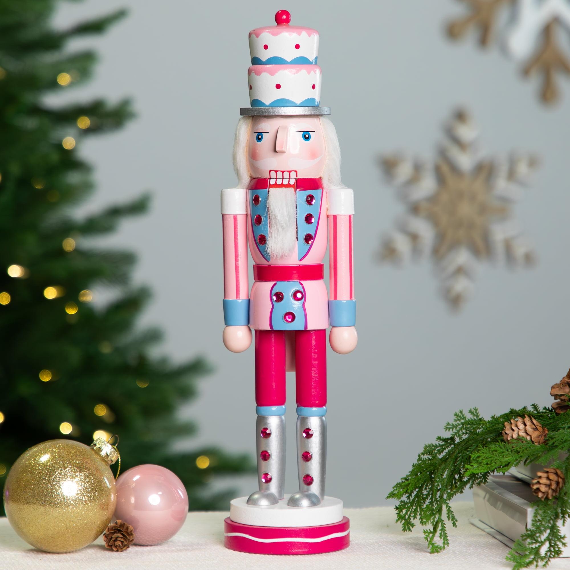 Cake King Nutcracker Christmas Figure - 15" - Pink And Blue