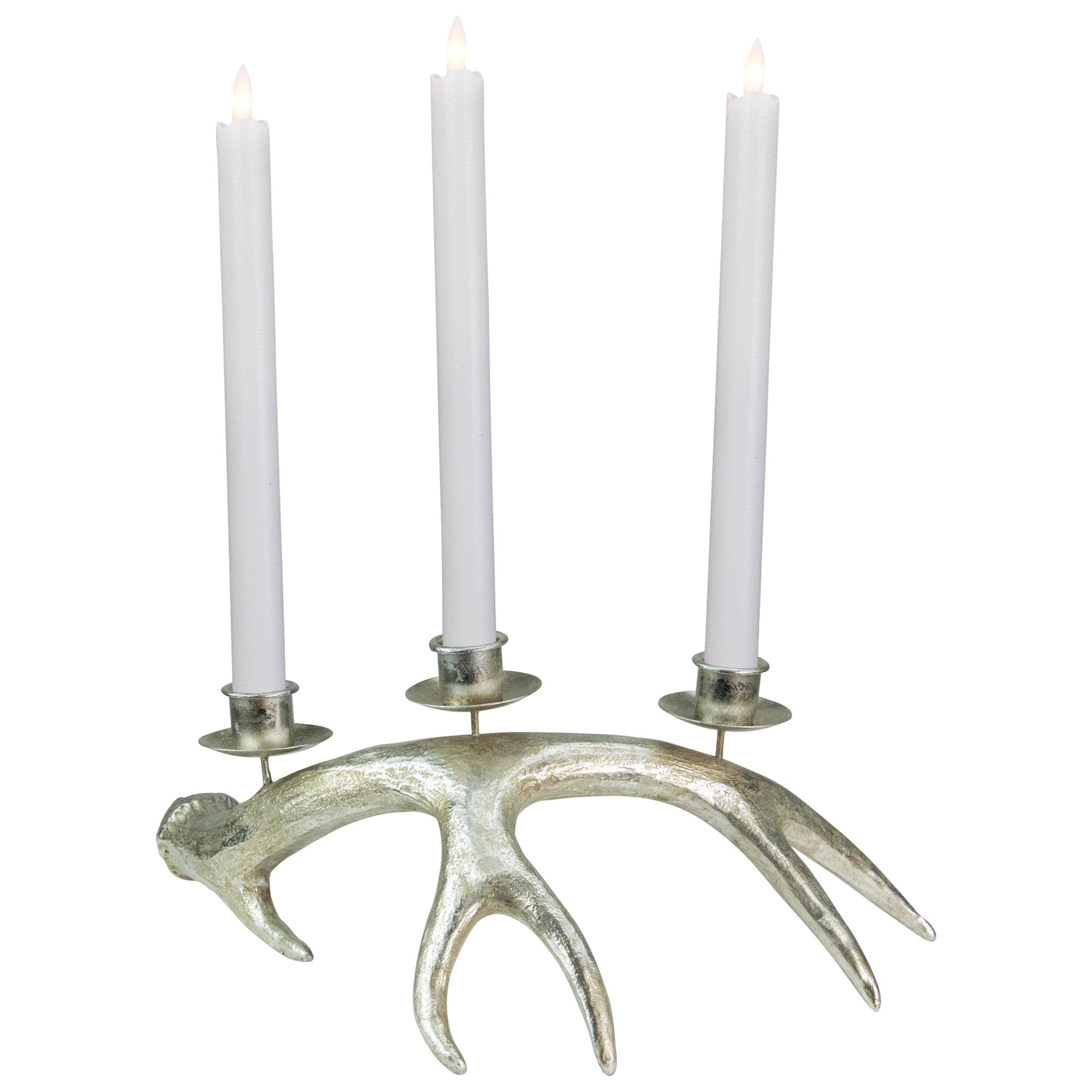 Northlight Deer Antler Christmas Taper Candle Holder - 12" - Champagne