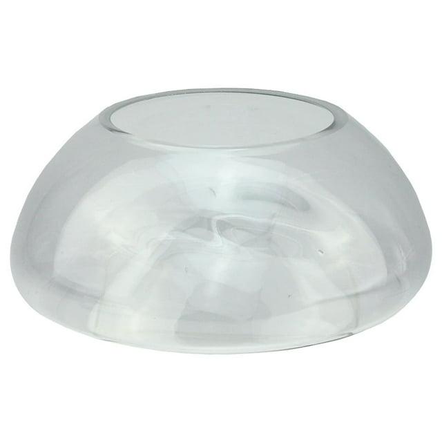 Northlight Seasonal 9" Transparent Glass Pillar Candle Holder with Concave Interior