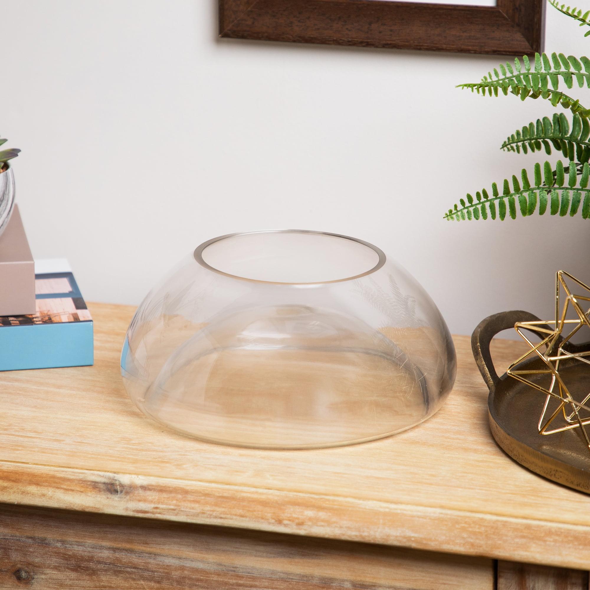 Northlight Seasonal 9" Transparent Glass Pillar Candle Holder with Concave Interior