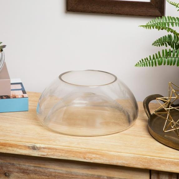 Northlight Seasonal 9" Transparent Glass Pillar Candle Holder with Concave Interior