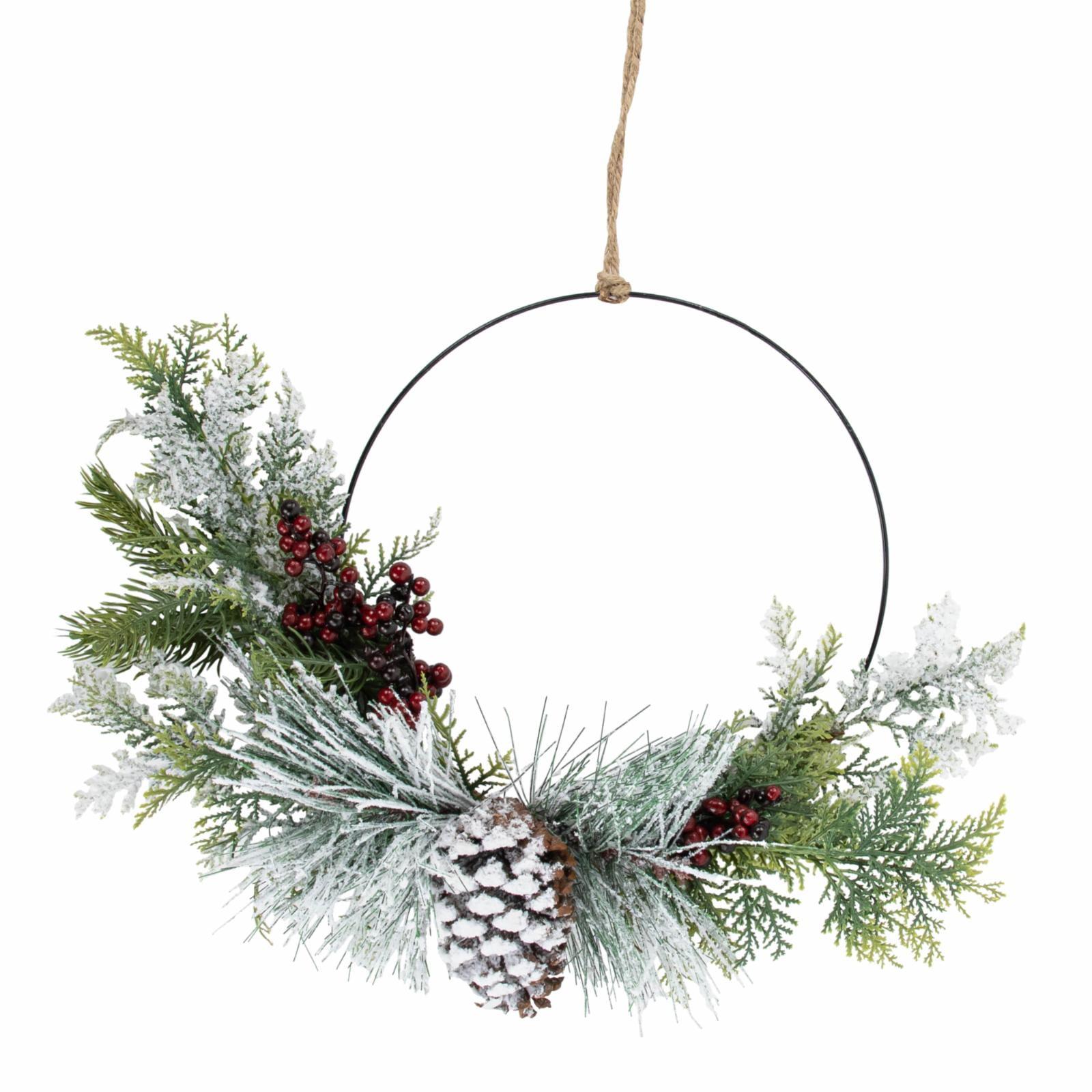 Faux Pinecone Metal 16'' Wreath