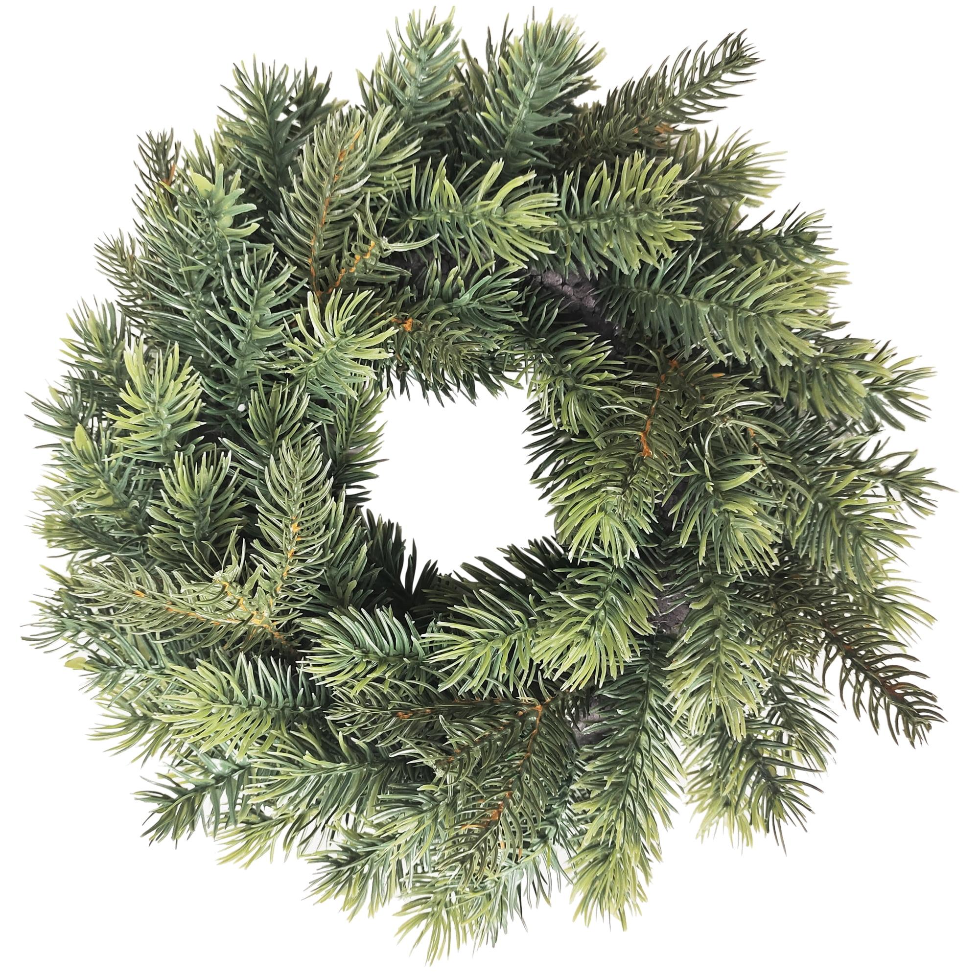 Green Pine Artificial Christmas Wreath with Two-Toned Tips