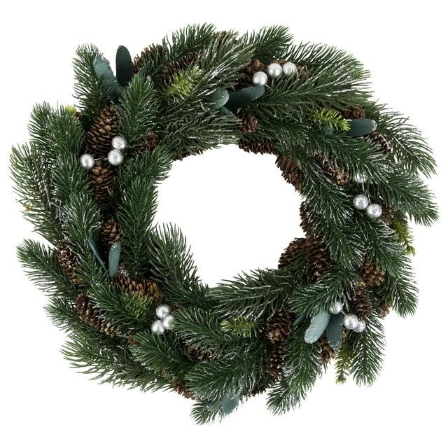 Northlight Seasonal Green Pine Pinecone with Berries Christmas Wreath