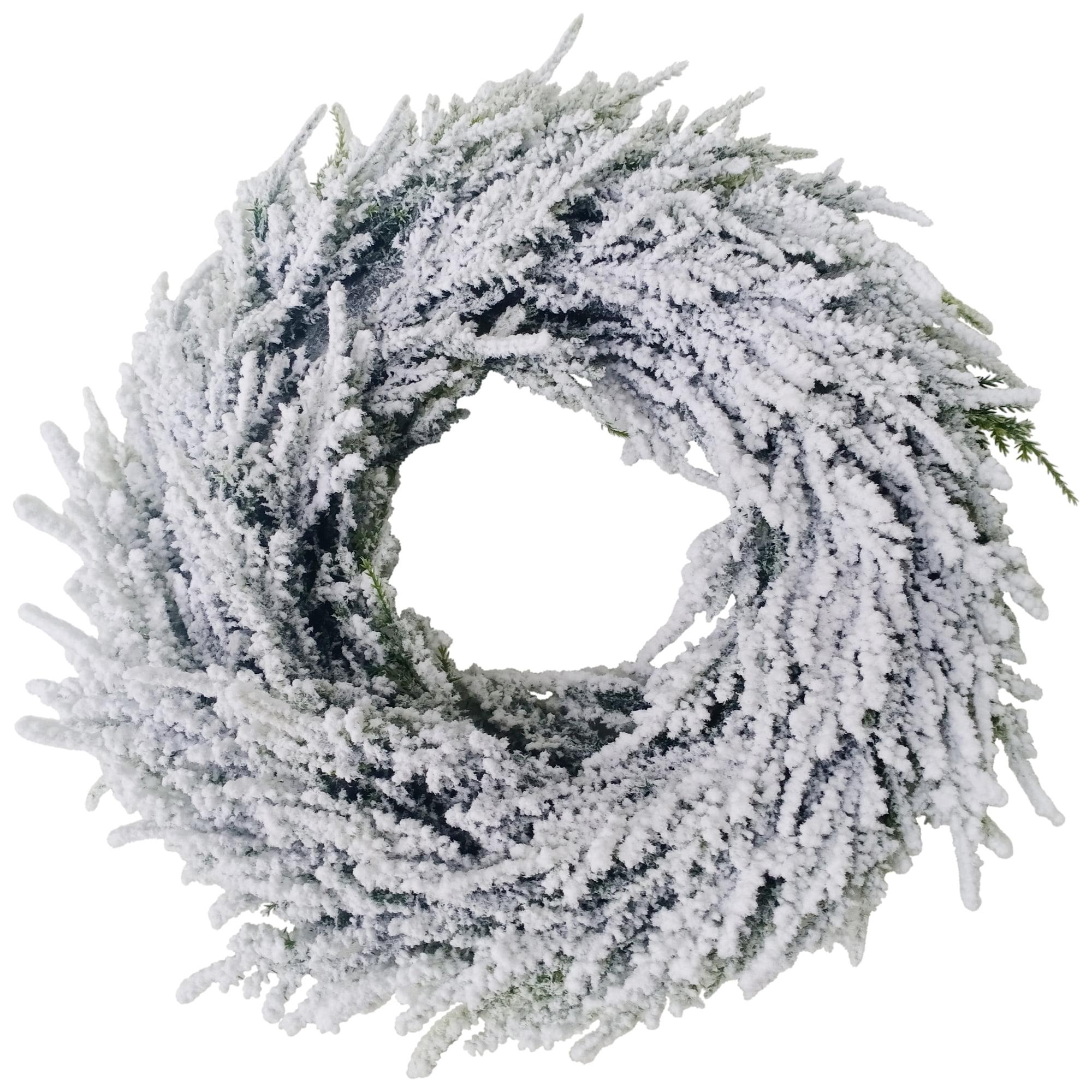 Frosted Pine Elegance Artificial Christmas Wreath 18" with Snowy Accents