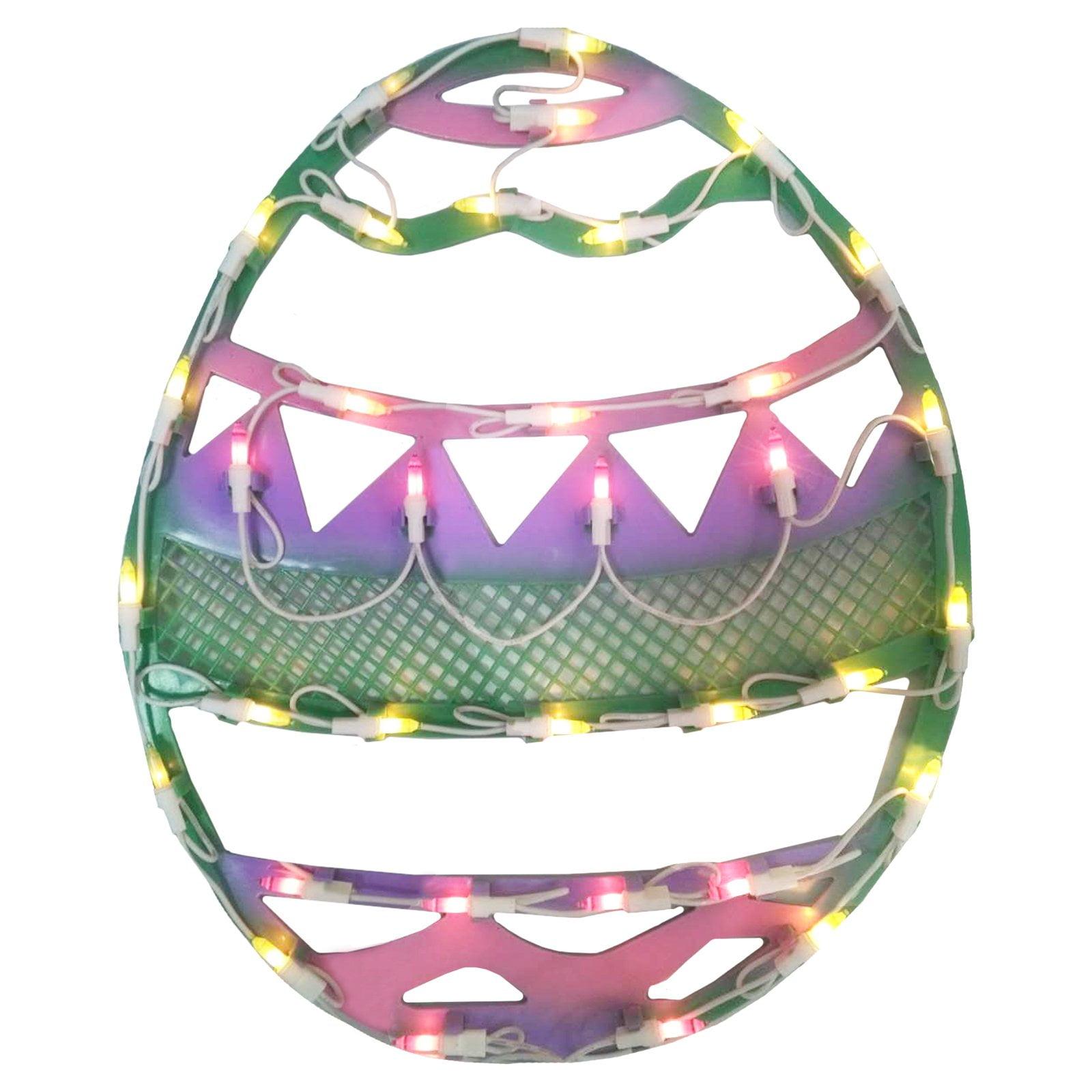 Northlight LED Lighted Easter Egg Spring Window Decoration - 17"  - Blue