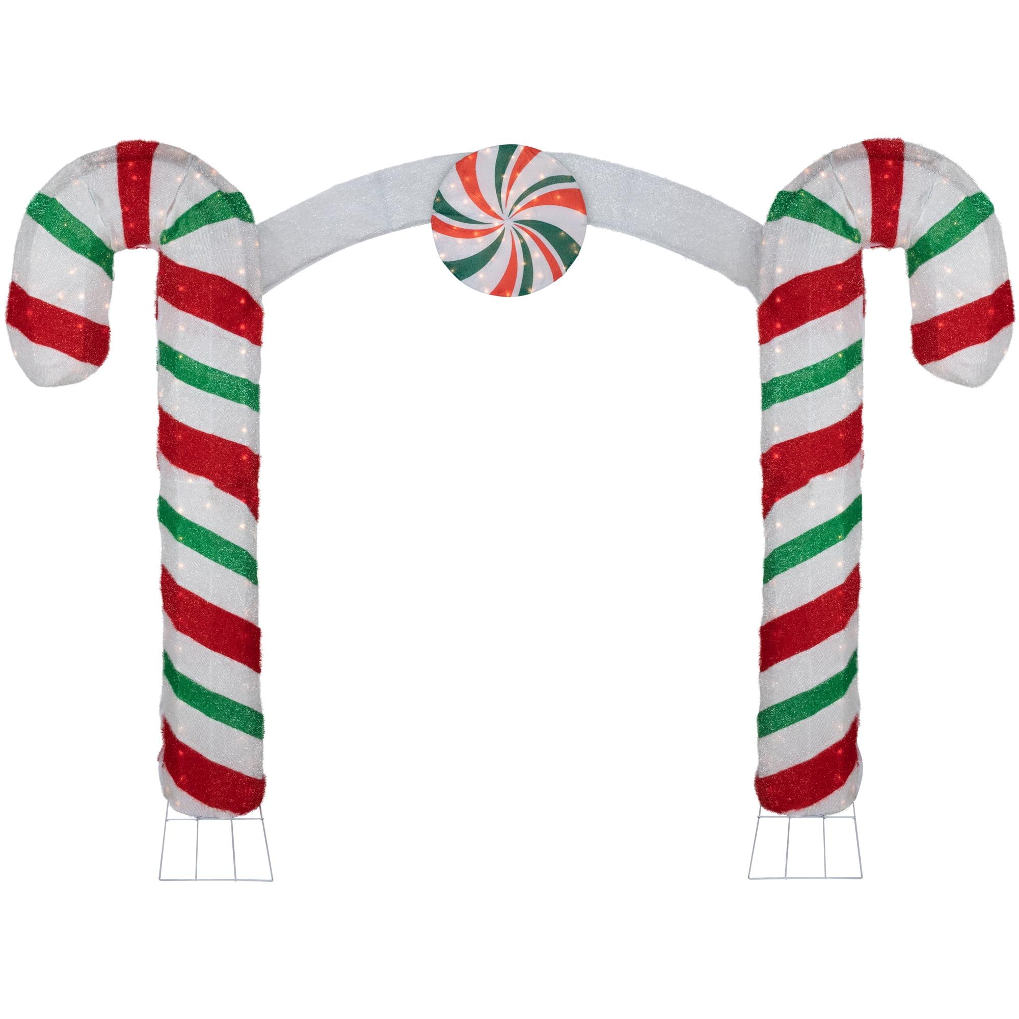 Northlight Seasonal 7' Lighted Double Candy Cane Archway Outdoor Christmas Decoration